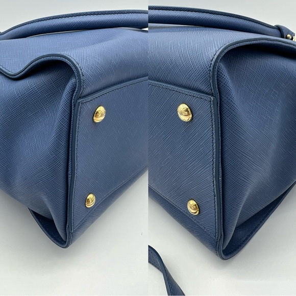 Authentic Salvatore Ferragamo Gancini blue Becky satchel - Picture 16 of 17